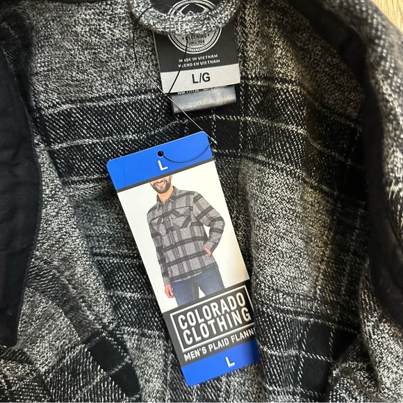 NWT Colorado Clothing Black and Gray Plaid Flannel Shirt - Picture 3 of 9